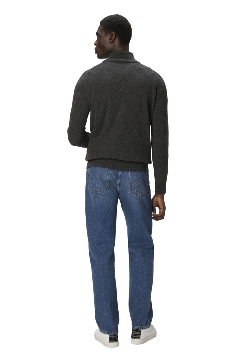 Missoni Half-zip Sweater With Tone-on-tone Zigzag Pattern, Alternate, color, Grey