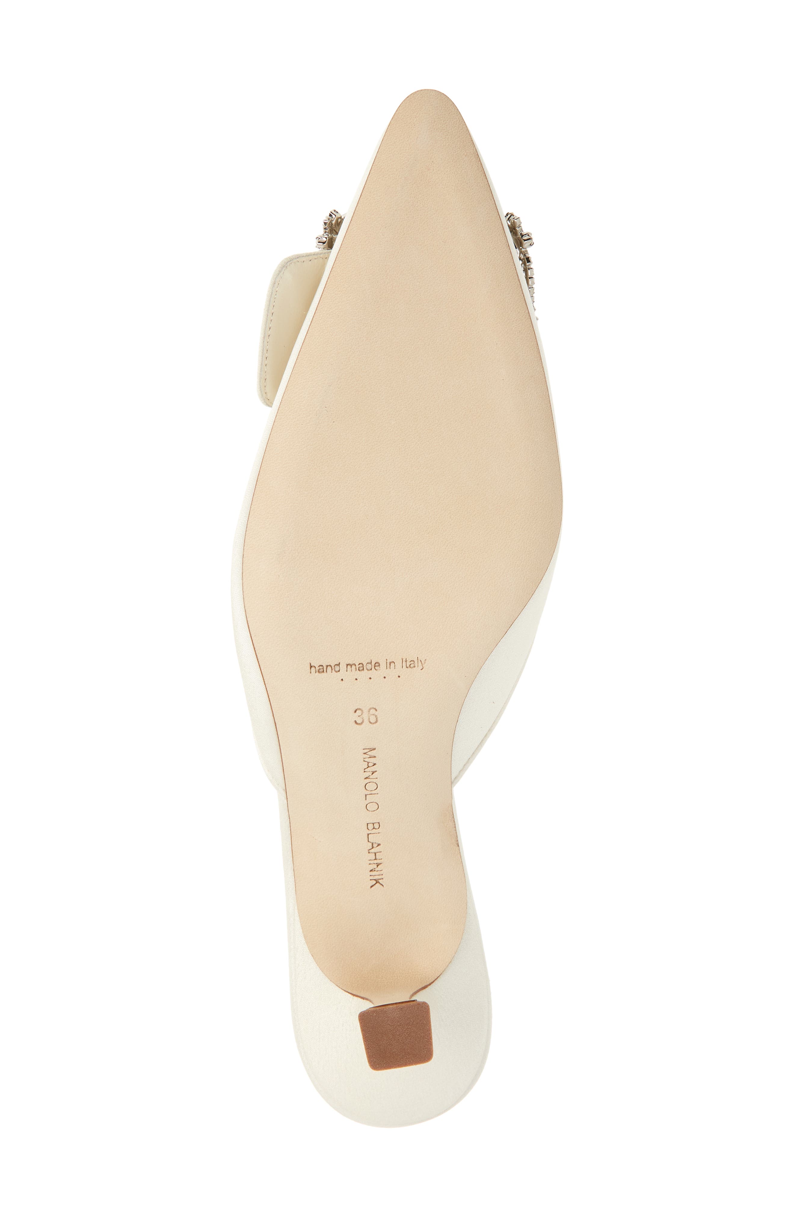 Manolo Blahnik Maysale Crystal Buckle Pointed Toe Mule, Alternate, color, 