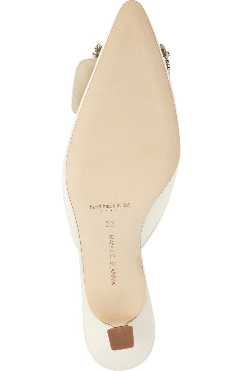 Manolo Blahnik Maysale Crystal Buckle Pointed Toe Mule, Alternate, color,