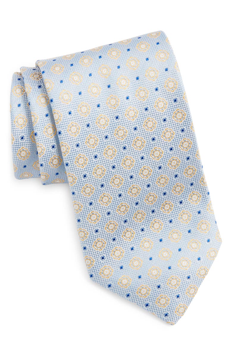 Canali Neat Medallion Silk Tie, Main, color, 
