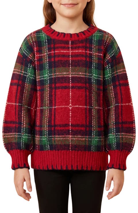 Kids' Plaid Knit Sweater