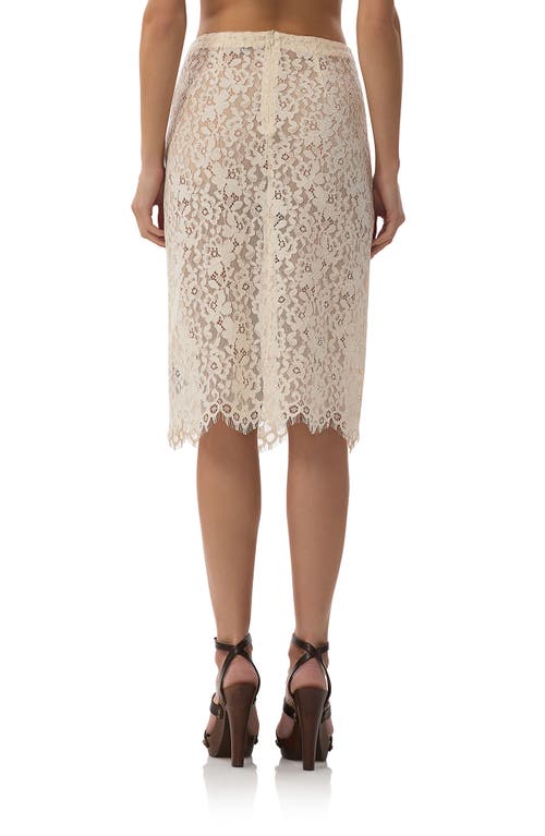 Afrm Arista Lace Midi Skirt In Birch