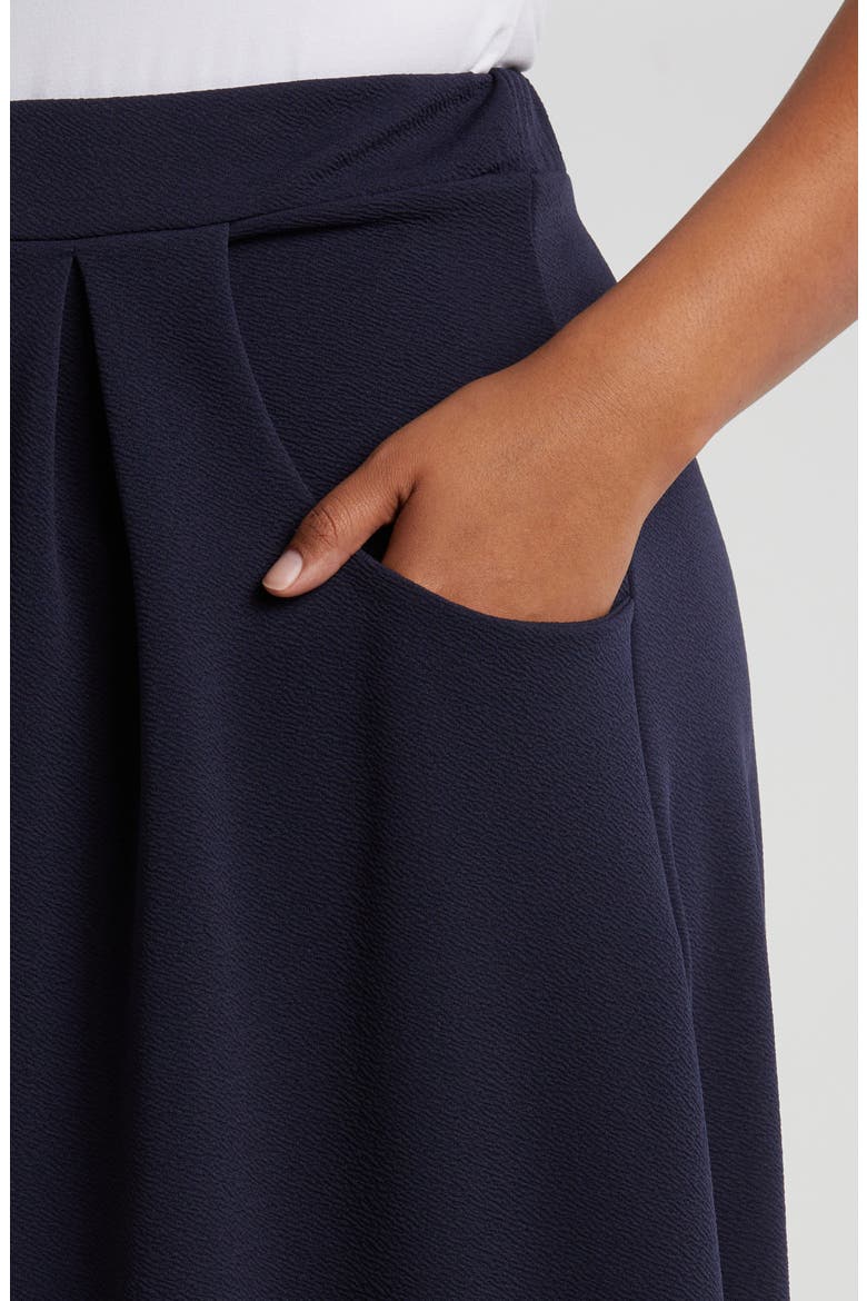 Pleated Elastic Waist Skirt, Alternate, color, NAVY