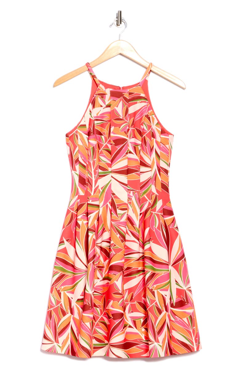 Vince Camuto Fit & Flare Scuba Knit Dress, Alternate, color, Pink Multi