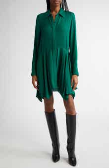 Alice + Olivia Avita Long Sleeve Asymmetric Shirtdress