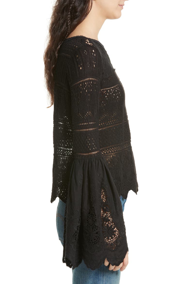 Once Upon a Time Lace Top, Alternate, color, BLACK