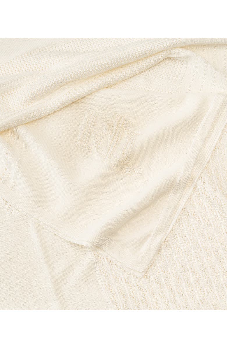 Lauren Ralph Lauren Pointelle Patchwork Wrap, Alternate, color, Cream