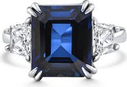 Bliss Diamond 6Ct Blue Sapphire & Diamond Anniversary Engagement Ring 14k Gold Lab Grown
