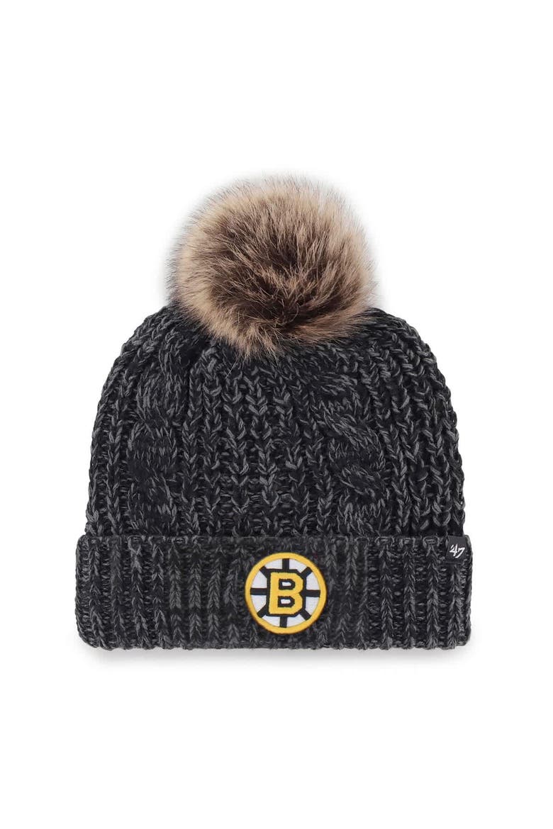 Women's '47 Black Boston Bruins Meeko Cuffed Knit Hat, Main, color, Black