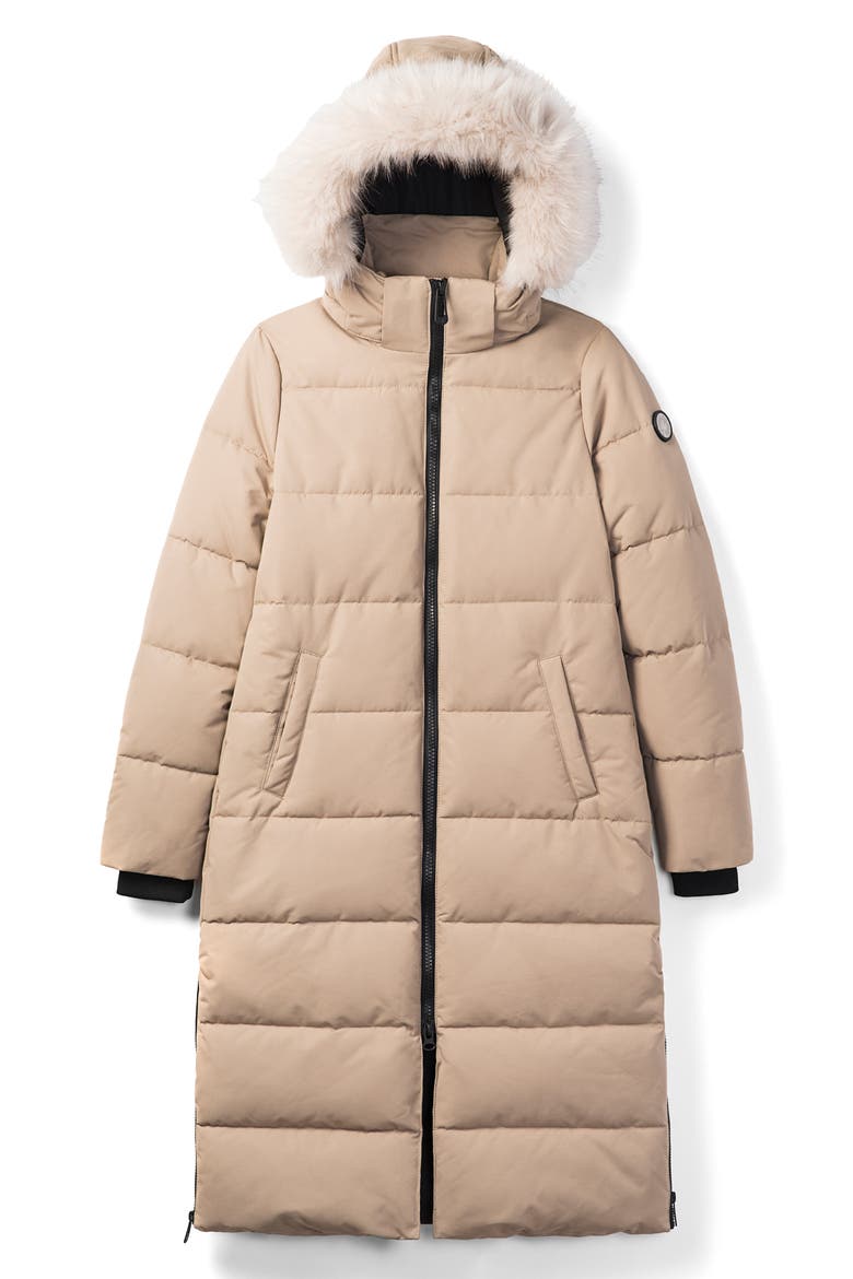 Winter Long Parka with Faux Fur Trim, Alternate, color, SAND
