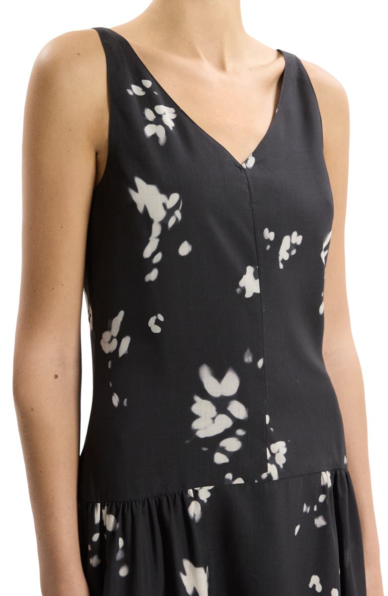 Theory Floral Sleeveless Drop Waist Dress, Alternate, color, Black Multi