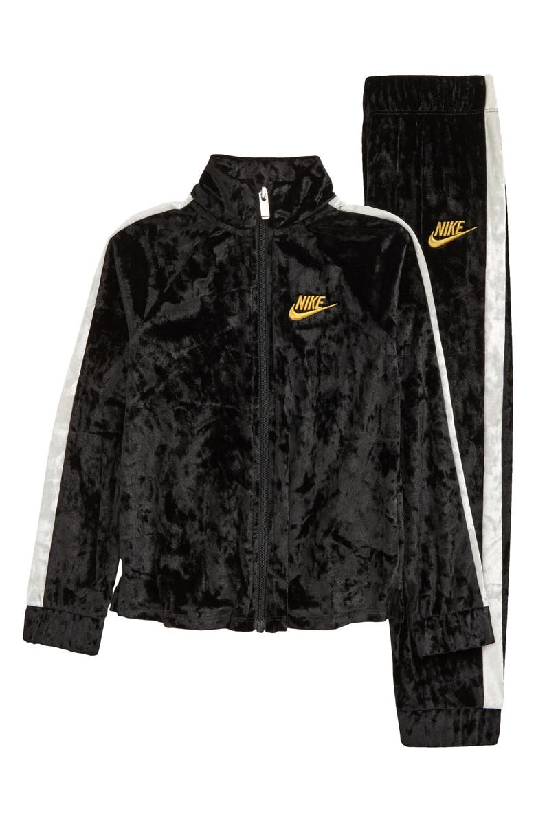 Nike Kids' Crushed Stretch Velvet Track Jacket & Pants Set, Main, color, 