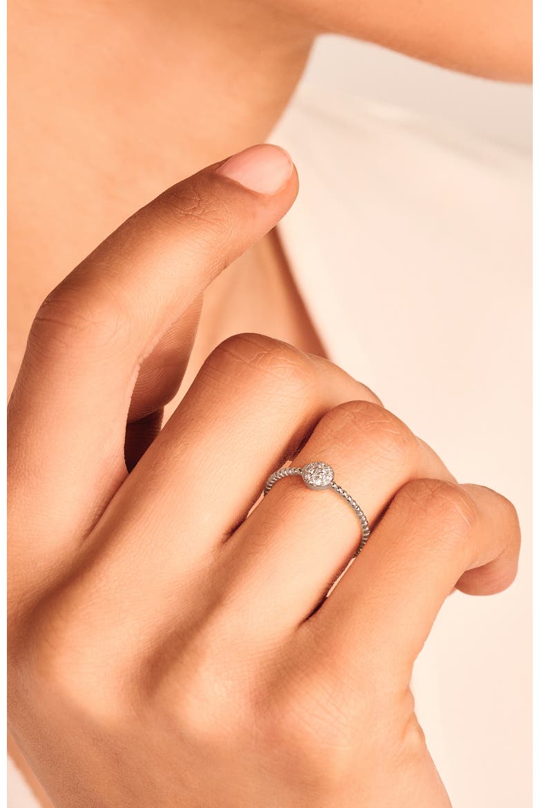 Galaxy Diamond Twisted Ring |  19 natural diamonds | 925 Sterling Silver | Ring | 7 | White Rhodium, Alternate, color, White Rhodium