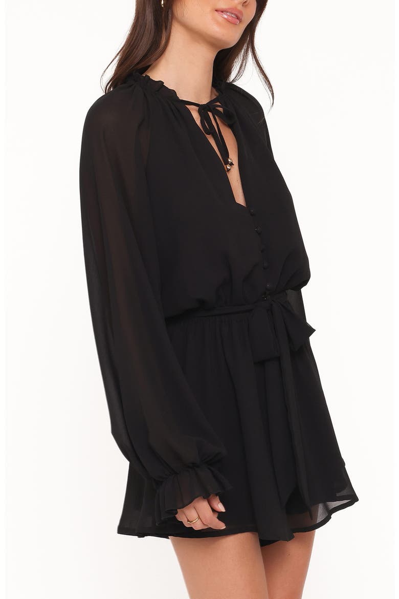 Michelle Long Sleeve Romper, Alternate, color, BLACK