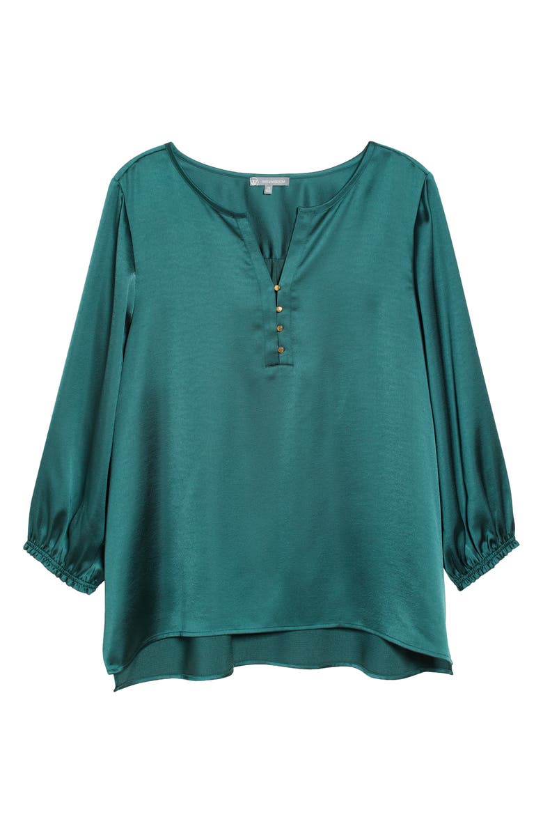 Wit & Wisdom Satin Balloon Sleeve Blouse, Alternate, color, 