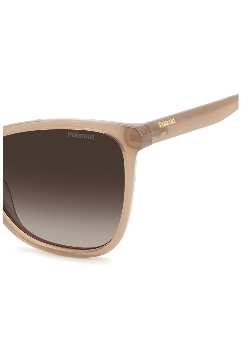 55mm Polarized Cat Eye Sunglasses, Alternate, color, NUDE/ BROWN