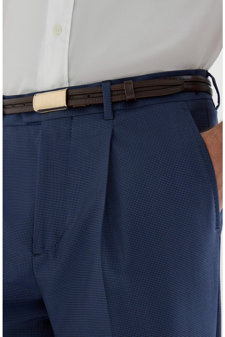 Houndstooth trousers, Alternate, color, Navy Blue