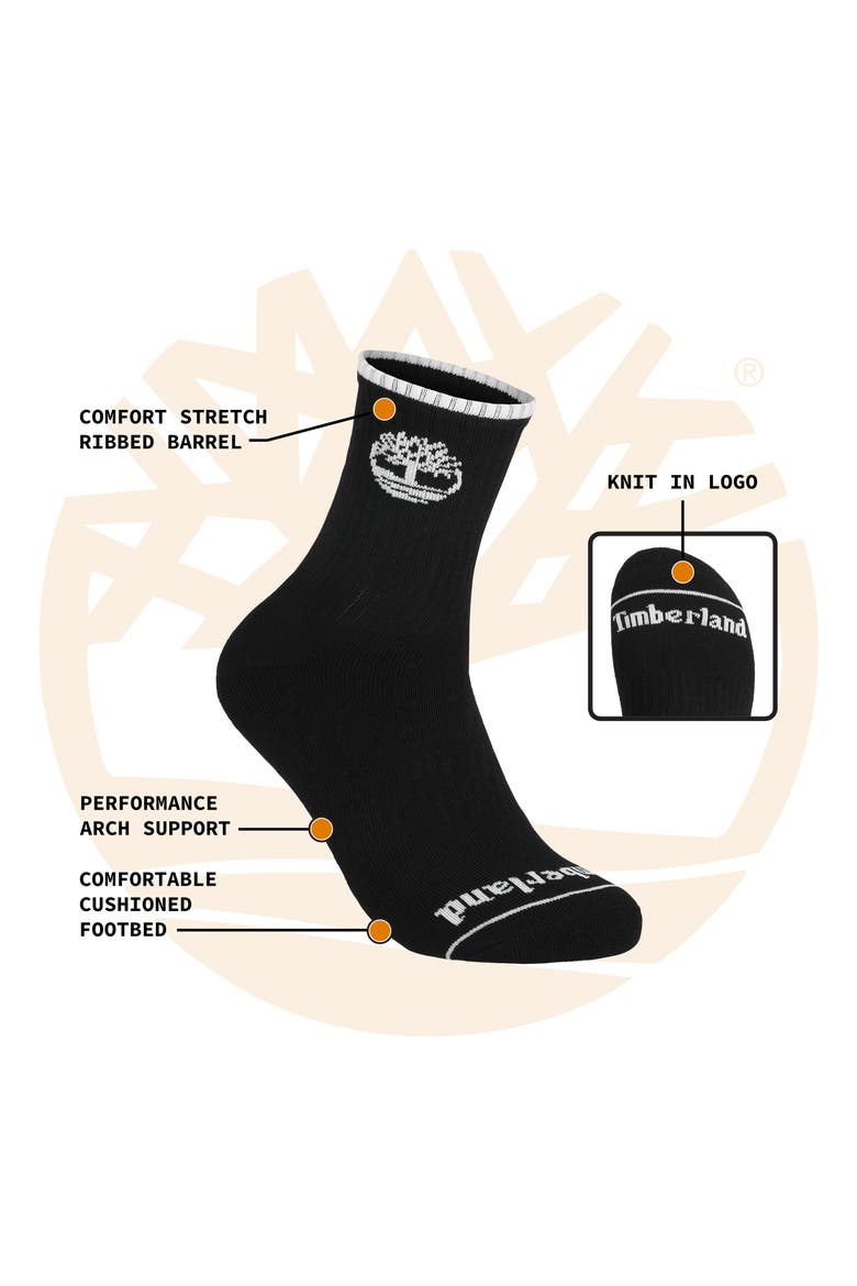 6-Pack Cushion High Quarter Length Socks, Alternate, color, BLACK