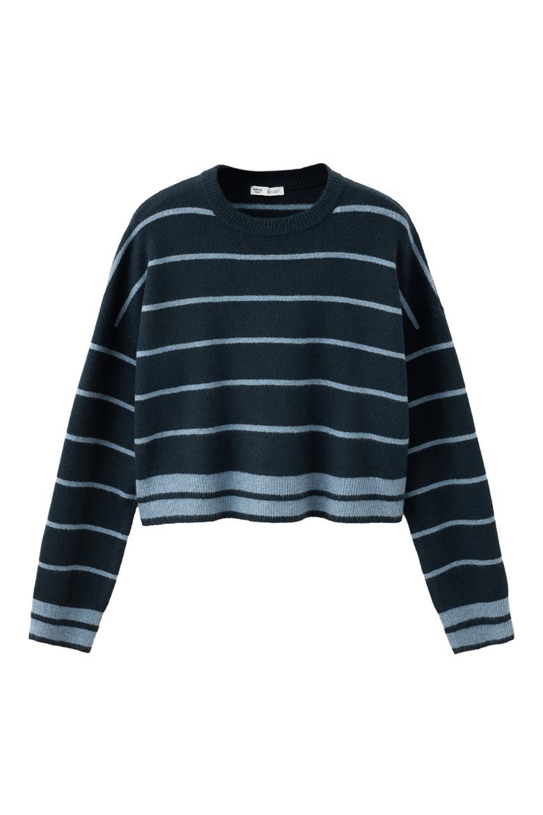 Striped Crewneck Sweater, Main, color, NAVY
