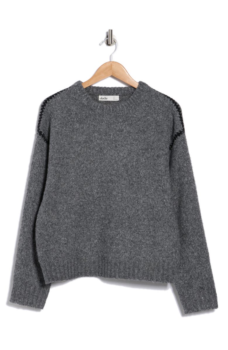 Elodie Stitched Sweater, Main, color, Charcoal