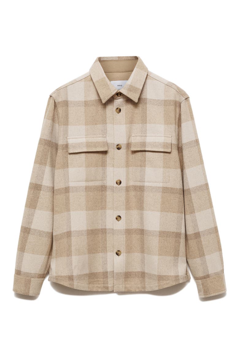 Plaid Button-Up Shirt, Alternate, color, BEIGE