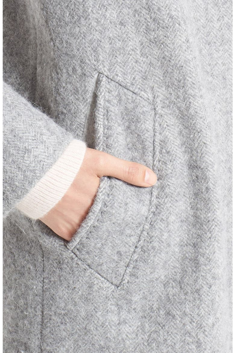 'Ray' Wool & Alpaca Coat, Alternate, color, GREY COMBO