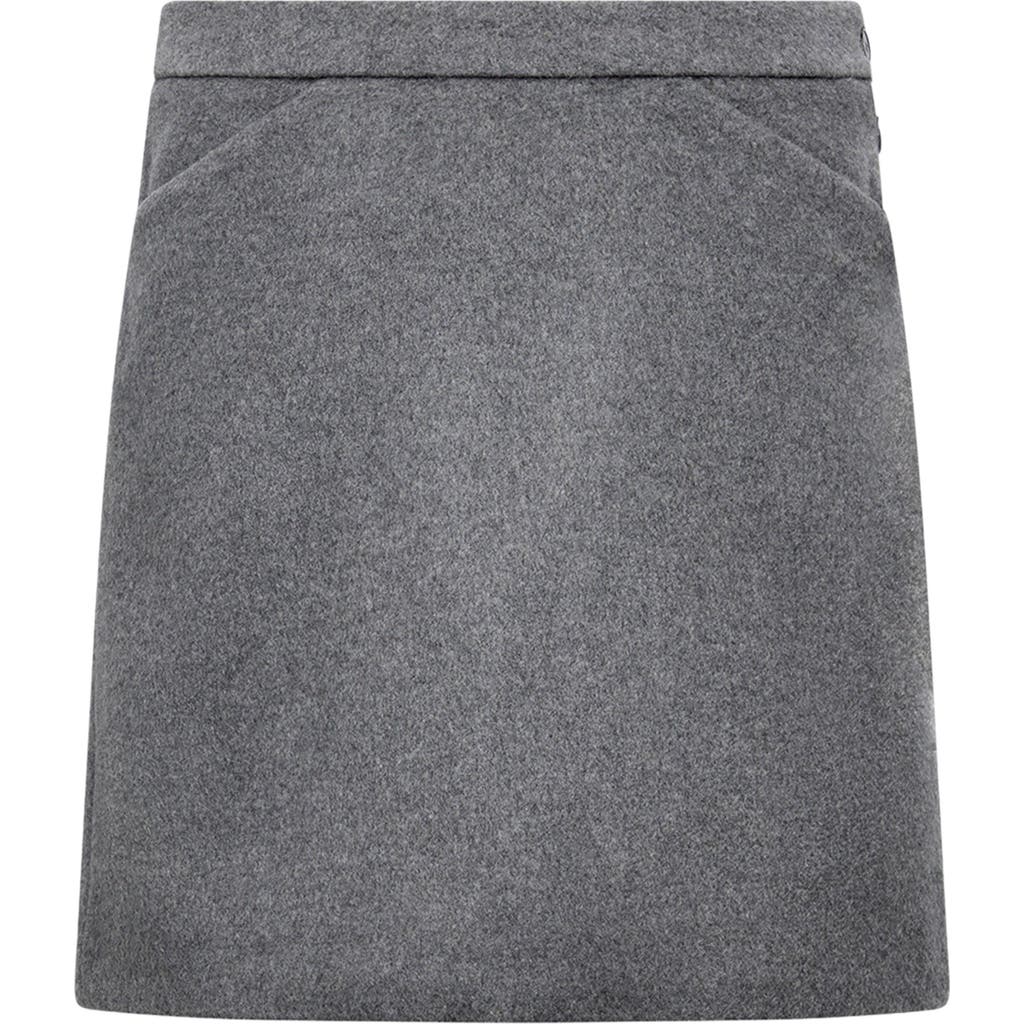 Another Tomorrow Tailored Mini Skirt In Gray