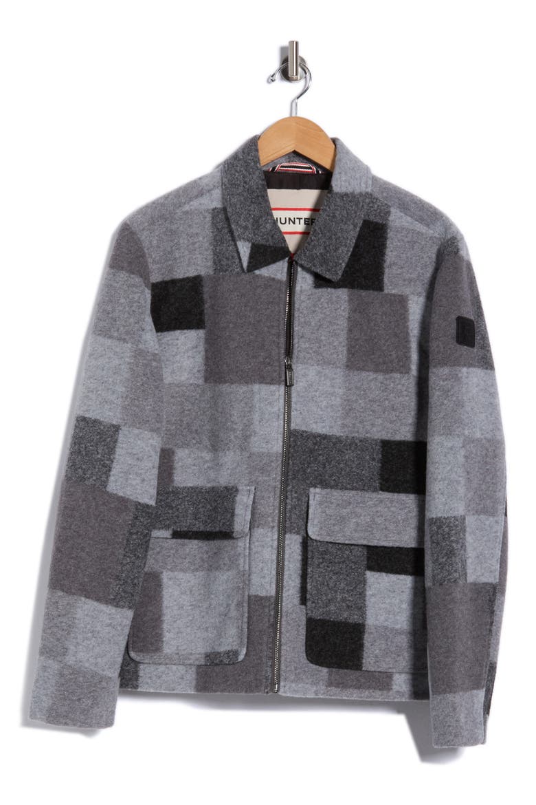 Elias Boiled Wool Jacket, Main, color, GREY/ BLACK