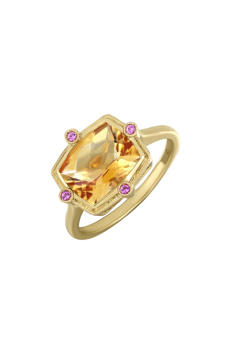 Bony Levy Iris Citrine & Pink Sapphire Statement Ring, Main, color, 18K Yellow Gold