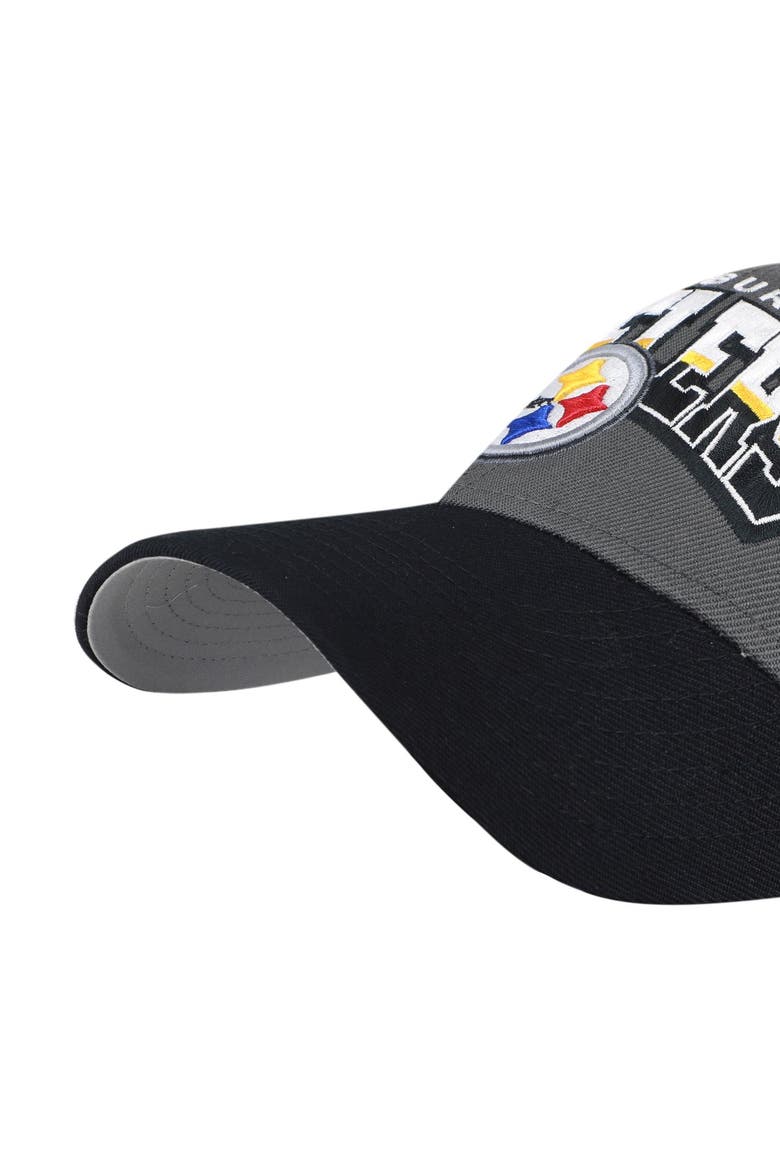 Men's '47 Charcoal Pittsburgh Steelers Split Block MVP Adjustable Hat, Alternate, color, Charcoal