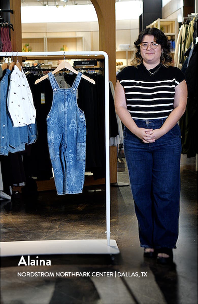 Kids' Grafitti Print Denim Overalls, sales video thumbnail