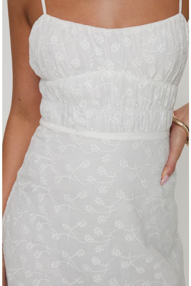 Lucius Floral Embroidered Cotton Minidress, Alternate, color, WHITE