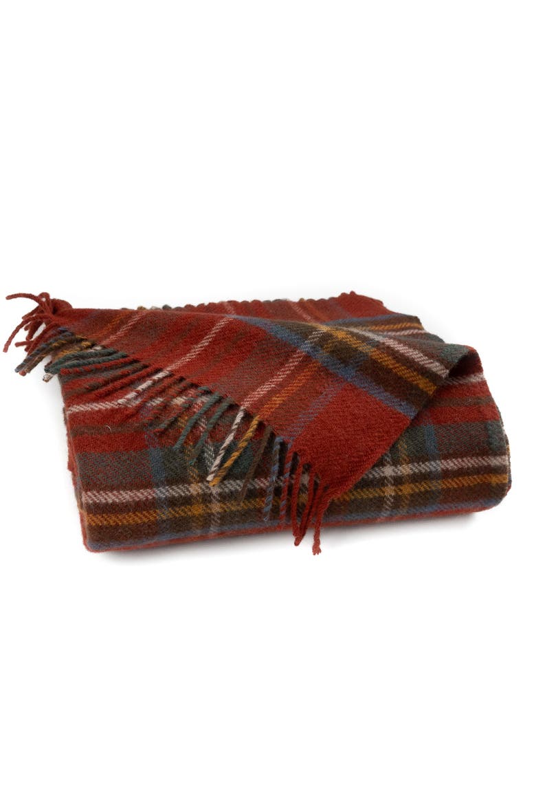 Highland Tweeds Pure New Wool Fluffy Throw, Alternate, color, Antique Royal Stewart