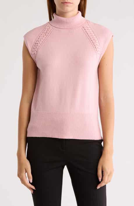Ellen Tracy Mock Neck Sleeveless Sweater