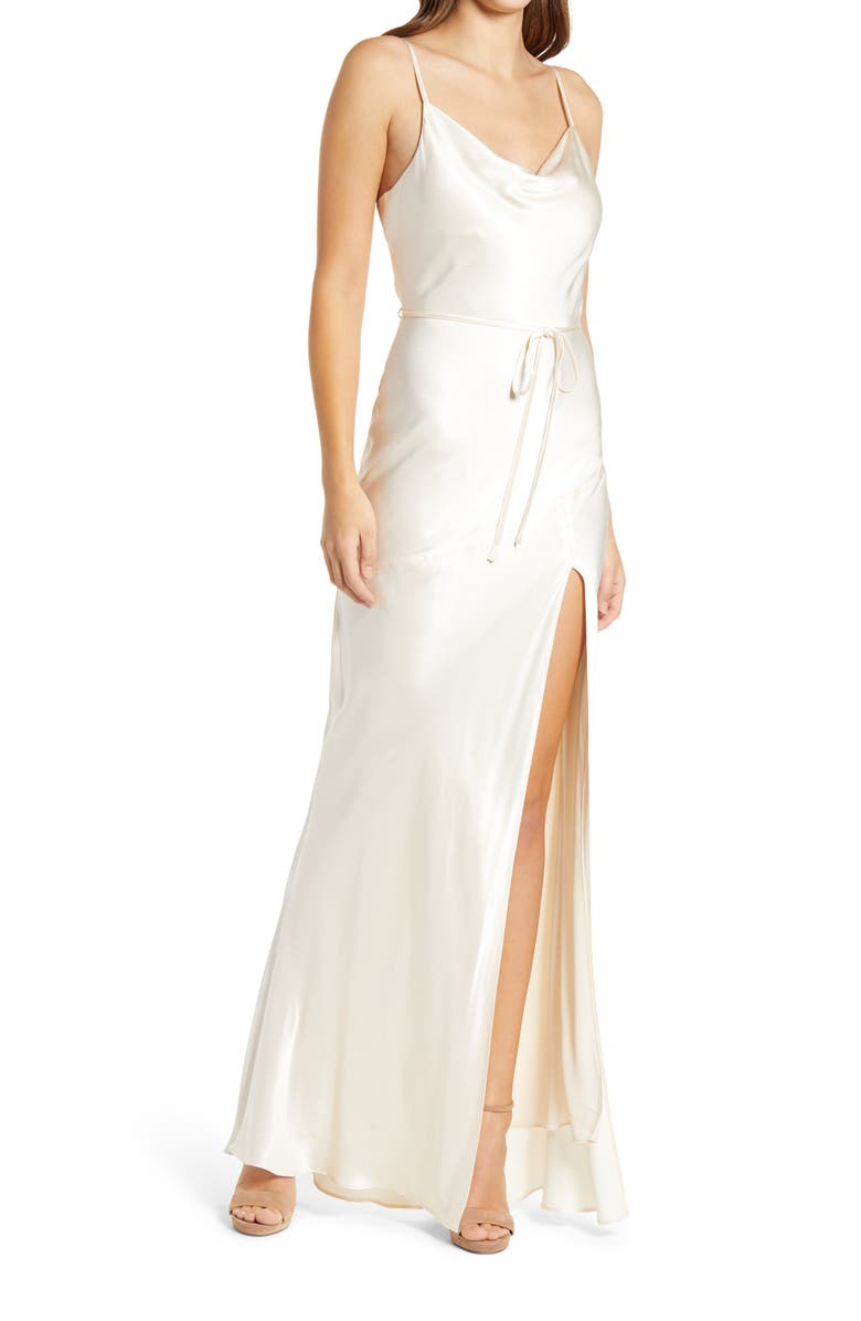 Shona Joy Cowl Neck Midi Slipdress, Main, color,