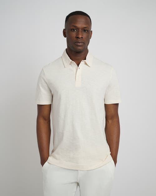 Onia Linen Sweater Polo In Egret