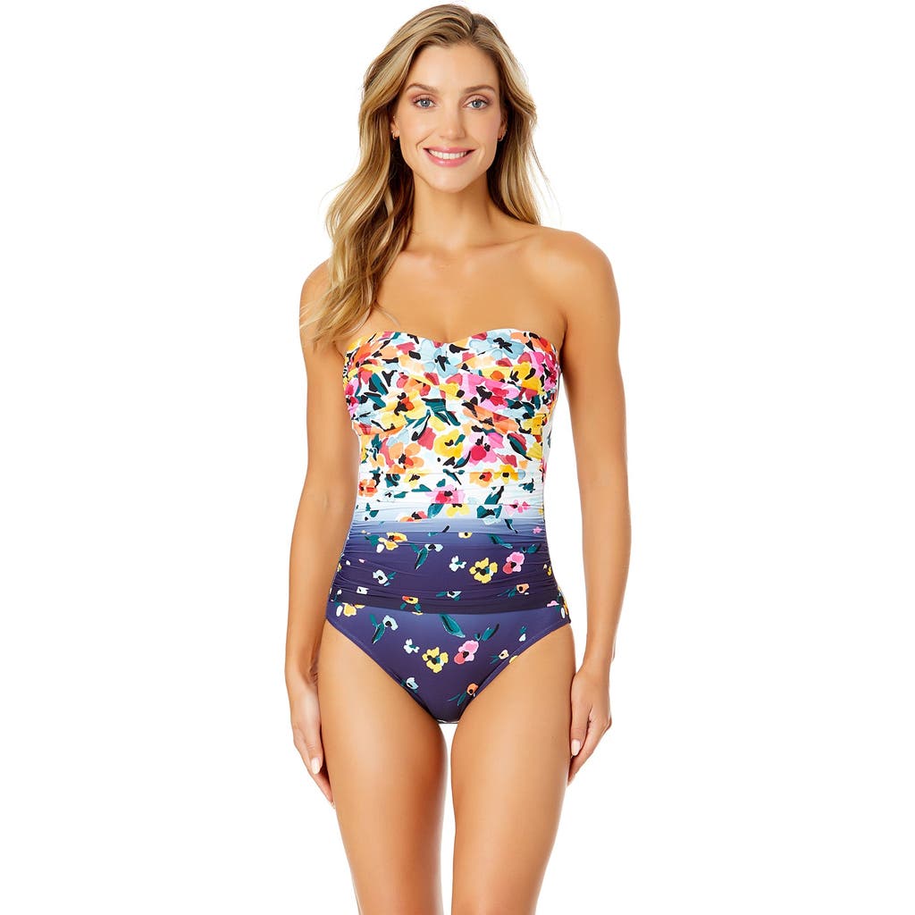 ANNE COLE TWIST FRONT SHIRRED ONE PIECE SWIMSUIT