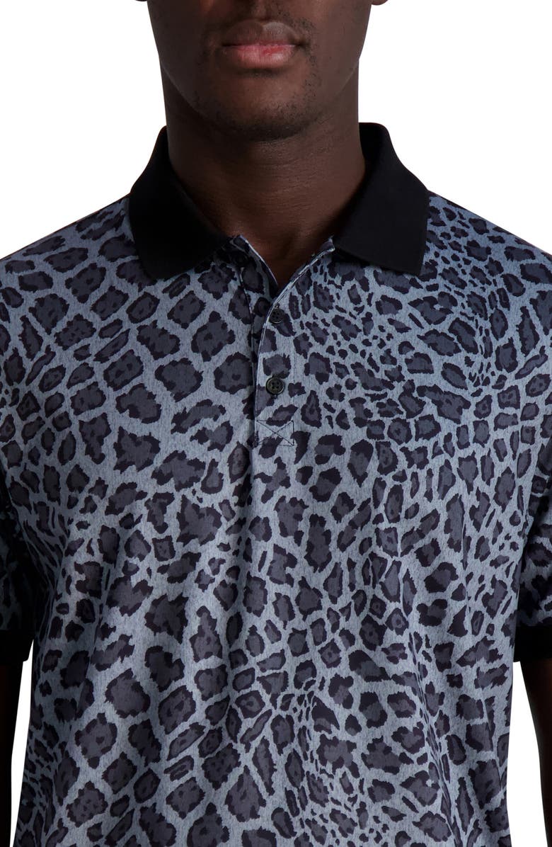 KARL LAGERFELD PARIS Cheetah Print Polo Shirt, Alternate, color, 