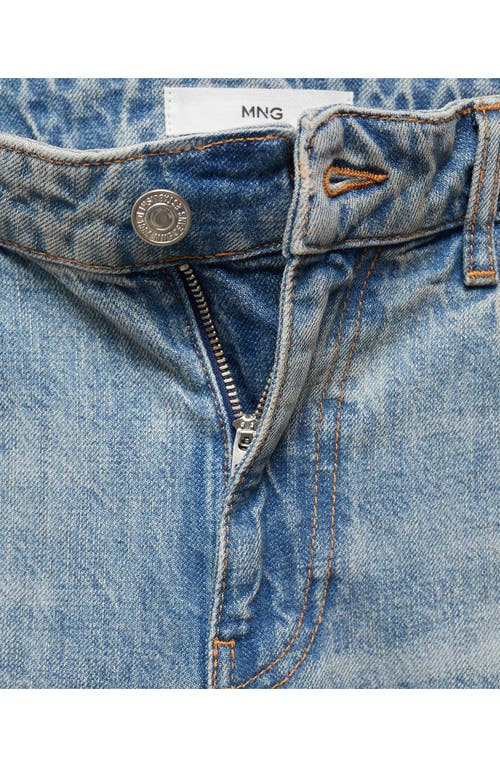 Mango Low Rise Straight Leg Jeans In Blue