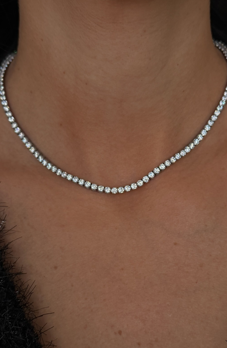 CUFFED BY NANO Classic Tennis Necklace, Alternate, color, Silver