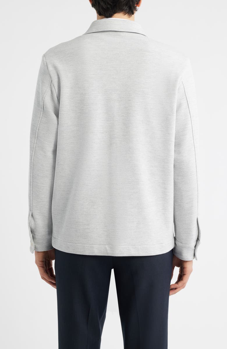 BOSS Carper Knit Shirt Jacket, Alternate, color, Silver