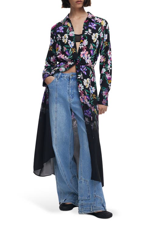 Belted Long Sleeve Midi Shirtdress