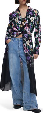 Desigual Belted Long Sleeve Midi Shirtdress
