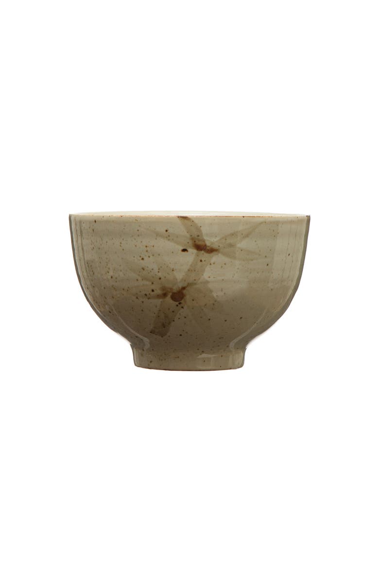 Storied Home Stoneware Bowl with Hand-Painted Material, Main, color, Cream