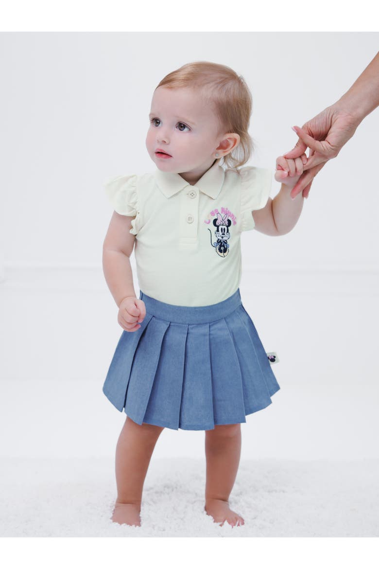 Minnie Mouse Pleated 2-Piece Bodysuit and Skirt Set, Alternate, color, Green Blue Minnie