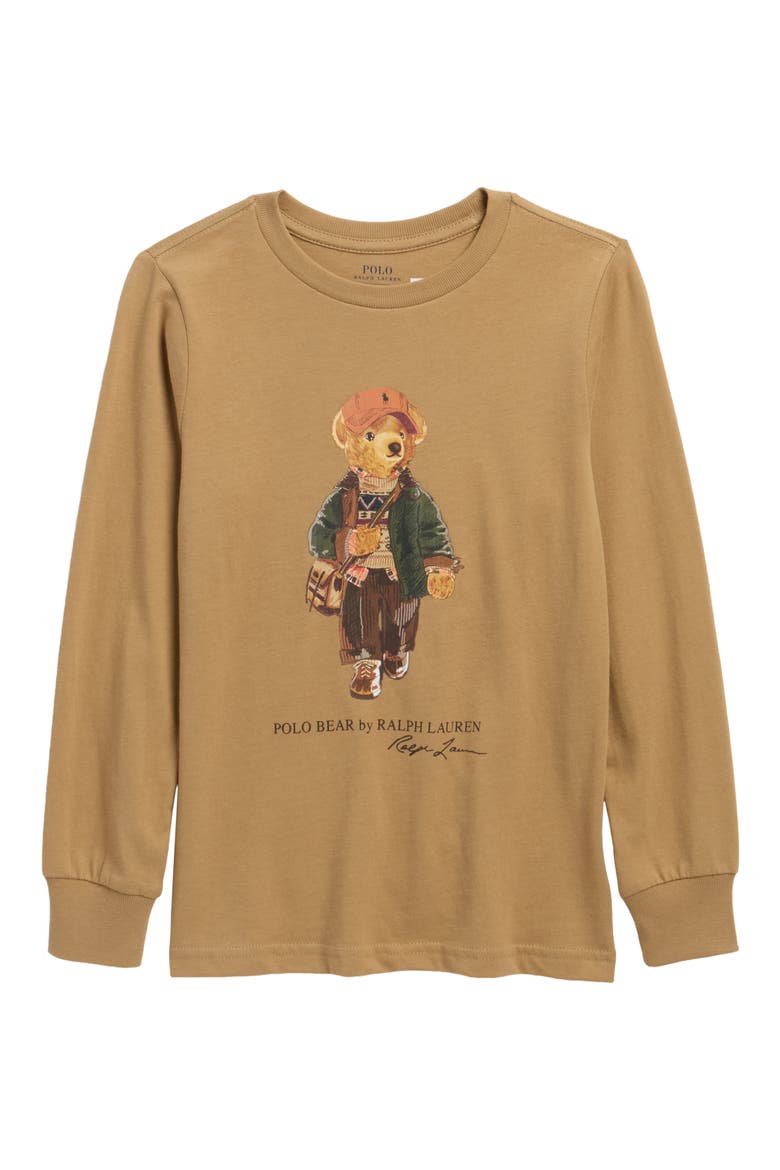 Kids' Polo Bear Graphic T-Shirt, Main, color, CAMEL