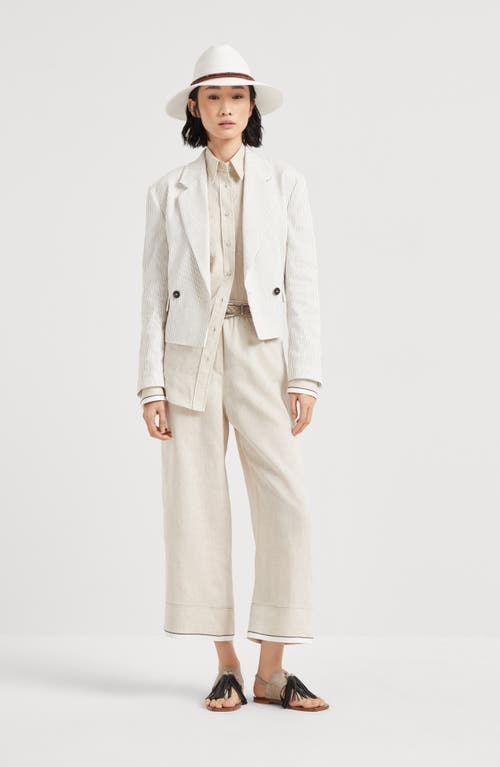 Brunello Cucinelli Baggy Crop Trousers In Yuta