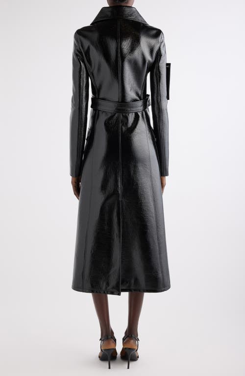 Courrèges Heritage Vinyl Faux-leather Trench Coat In Black