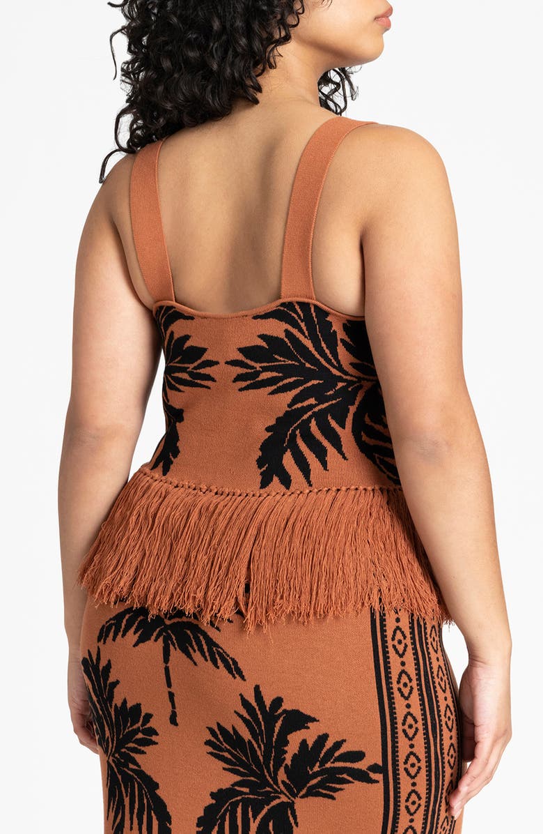 ELOQUII Fringe Crop Sleeveless Sweater, Alternate, color,