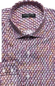 MASUTTO Ochs Print Button-Up Long Sleeve Shirt